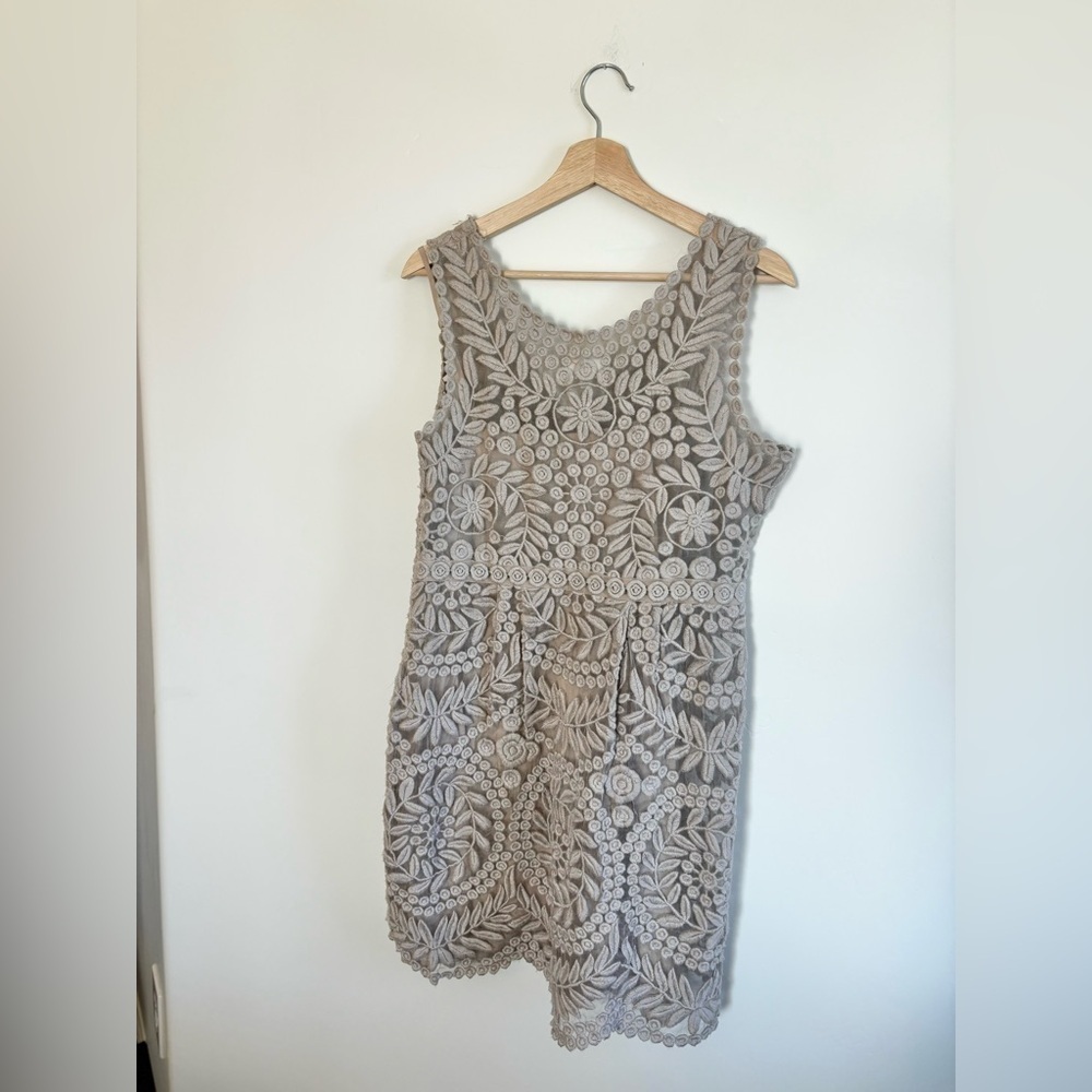 Yoana Baraachi - Anthropologie | Silk veiled beige dress | size 10 - Picture 9 of 10